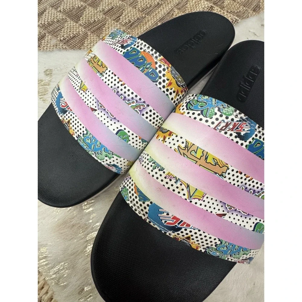 Adidas Adilette Comfort GW5039  Multicolor Cartoon Theme Sandal Slip On Shoes 11